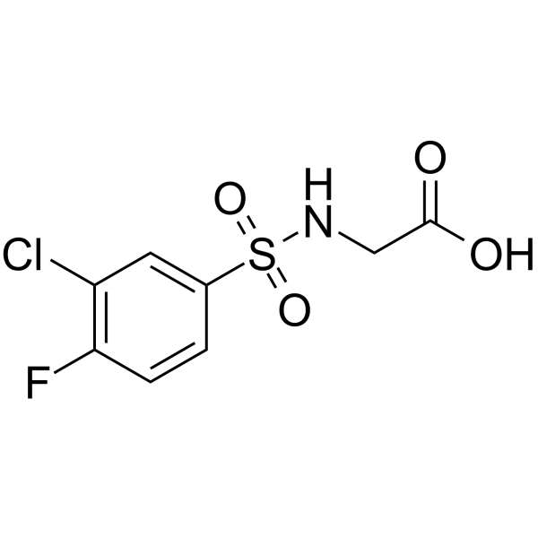 N-[(3-Chloro-4-fluorophenyl)sulfonyl]glycine结构式