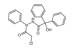 hydroxy-diphenyl-acetic acid N'-chloroacetyl-N'-phenyl-hydrazide Structure
