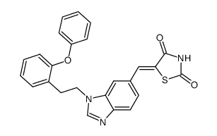 5-({1-[2-(2-phenoxyphenyl)ethyl]-1H-benzimidazol-6-yl}methylene)-1,3-thiazolidine-2,4-dione结构式