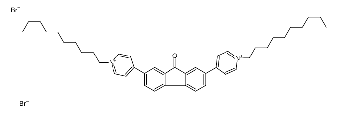2,7-bis(1-decylpyridin-1-ium-4-yl)fluoren-9-one,dibromide结构式