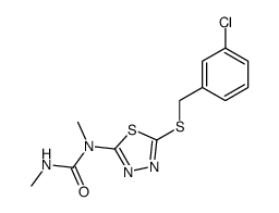 N-(5-((3-chlorophenyl)methylthio)-1,3,4-thiadiazol-2-yl)-N,N'-dimethylurea结构式