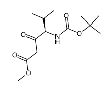 (4R)-4-(tert-butoxycarbonylamino)-5-methyl-3-oxo-hexanoic acid methyl ester Structure