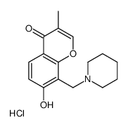 7-hydroxy-3-methyl-8-(piperidin-1-ium-1-ylmethyl)chromen-4-one,chloride Structure