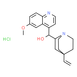 (4-ethenyl-1-azabicyclo[2.2.2]oct-7-yl)-(6-methoxyquinolin-4-yl)methan ol hydrochloride Structure