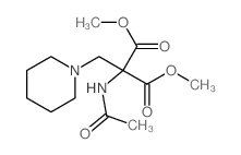 dimethyl 2-acetamido-2-(1-piperidylmethyl)propanedioate结构式