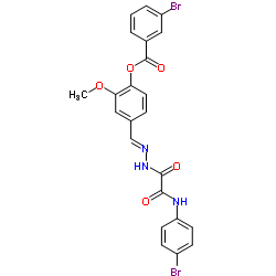 4-[(E)-({[(4-Bromophenyl)amino](oxo)acetyl}hydrazono)methyl]-2-methoxyphenyl 3-bromobenzoate Structure