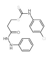 1-[2-(anilinocarbamoyl)ethylsulfanyl]-N-(4-chlorophenyl)methanethioamide Structure