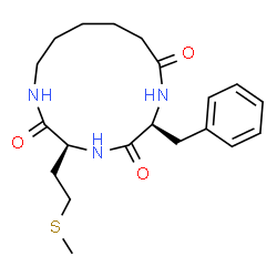 cyclo(phenylalanylmethionine-epsilon-aminohexanoic acid) structure