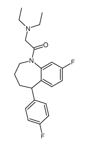 2-Diethylamino-1-[8-fluoro-5-(4-fluoro-phenyl)-2,3,4,5-tetrahydro-benzo[b]azepin-1-yl]-ethanone结构式