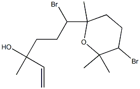 3,4,5,6-Tetrahydro-δ,5-dibromo-α-vinyl-α,2,6,6-tetramethyl-2H-pyran-2-butan-1-ol structure