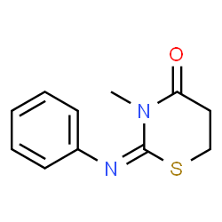 4H-1,3-Thiazin-4-one,tetrahydro-3-methyl-2-(phenylimino)-(8CI) Structure