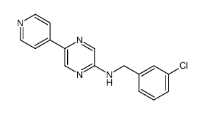 N-[(3-chlorophenyl)methyl]-5-pyridin-4-ylpyrazin-2-amine结构式