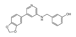3-[[[5-(1,3-benzodioxol-5-yl)pyridin-3-yl]amino]methyl]phenol结构式