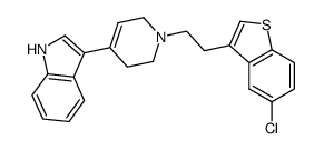 3-{1-[2-(5-chloro-1-benzothiophene-3-yl)ethyl]-1,2,3,6-tetrahydro-4-pyridinyl}-1H-indole Structure