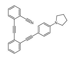 2-[2-[2-[2-(4-pyrrolidin-1-ylphenyl)ethynyl]phenyl]ethynyl]benzonitrile结构式