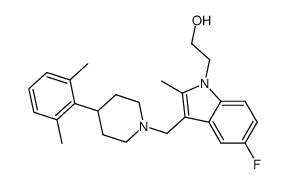 2-{3-[4-(2,6-dimethyl-phenyl)-piperidin-1-ylmethyl]-5-fluoro-2-methyl-indol-1-yl}-ethanol结构式