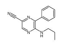 6-phenyl-5-(propylamino)pyrazine-2-carbonitrile结构式