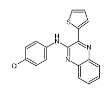N-(4-chlorophenyl)-3-thiophen-2-ylquinoxalin-2-amine结构式