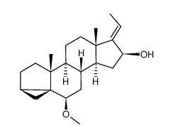 (17E)-6β-methoxy-3α,5-cyclo-5α-pregn-17(20)-en-16β-ol结构式
