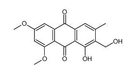 1-hydroxy-2-(hydroxymethyl)-6,8-dimethoxy-3-methylanthracene-9,10-dione结构式