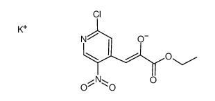 potassium (1Z)-1-(2-chloro-5-nitropyridine-4-yl)-3-ethoxy-3-oxoprop-1-en-2-olate结构式