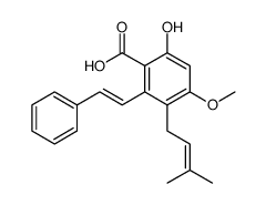3-hydroxy-5-methoxy-6-prenylstilbene-2-carboxylic acid Structure