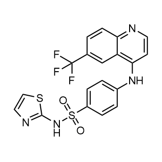 N-(噻唑-2-基)-4-((6-(三氟甲基)喹啉-4-基)氨基)苯磺酰胺结构式