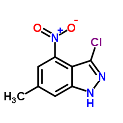 3-Chloro-6-methyl-4-nitro-1H-indazole结构式