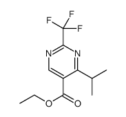 5-Pyrimidinecarboxylic acid, 4-(1-methylethyl)-2-(trifluoromethyl)-, ethyl ester结构式