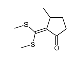 2-[bis(methylsulfanyl)methylidene]-3-methylcyclopentan-1-one Structure