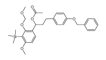 1-<4-methoxy-2-(methoxymethoxy)-3-(trimethylsilyl)phenyl>-3-<4-(benzyloxy)phenyl>-1-propyl acetate结构式