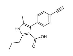 1H-Pyrrole-3-carboxylic acid,4-(4-cyanophenyl)-5-methyl-2-propyl-结构式
