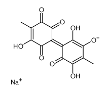 sodium,(6Z)-2,4-dihydroxy-6-(3-hydroxy-4-methyl-2,5,6-trioxocyclohex-3-en-1-ylidene)-3-methyl-5-oxocyclohexa-1,3-dien-1-olate Structure