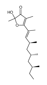 2-Hydroxy-2,4-dimethyl-5-((E)-(3S,5R,7S)-1,3,5,7-tetramethyl-non-1-enyl)-furan-3-one Structure