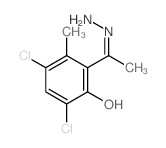 (6Z)-2,4-dichloro-6-(1-hydrazinylethylidene)-5-methyl-cyclohexa-2,4-dien-1-one结构式