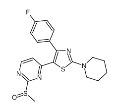 4-[4-(4-fluorophenyl)-2-piperidin-1-yl-thiazol-5-yl]-2-methanesulfinylpyrimidine Structure