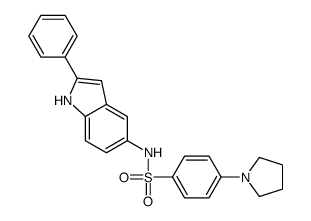 N-(2-phenyl-1H-indol-5-yl)-4-pyrrolidin-1-ylbenzenesulfonamide结构式