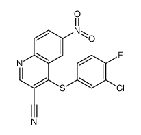 4-(3-chloro-4-fluorophenyl)sulfanyl-6-nitroquinoline-3-carbonitrile Structure