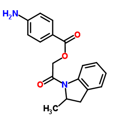 2-(2-Methyl-2,3-dihydro-1H-indol-1-yl)-2-oxoethyl 4-aminobenzoate结构式