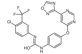 1-[4-chloro-3-(trifluoromethyl)phenyl]-3-[4-[6-(1,2,4-oxadiazol-3-yl)pyrimidin-4-yl]oxyphenyl]urea Structure