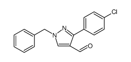 1H-Pyrazole-4-carboxaldehyde, 3-(4-chlorophenyl)-1-(phenylmethyl) Structure