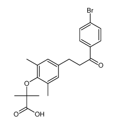 2-[2,6-dimethyl-4-[3-[4-bromophenyl]-3-oxo-propyl]phenoxy]-2-methylpropanoic acid Structure