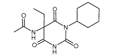 5-acetylamino-1-cyclohexyl-5-ethylbarbituric acid Structure