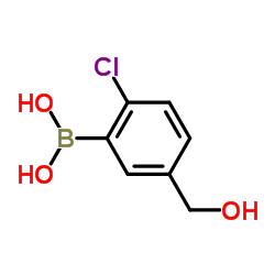 2-氯-5-羟甲基苯硼酸结构式