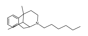2-N-Hexyl-5,9-dimethyl-3,4:6,7-dibenzomorphan结构式