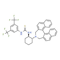 N-[3,5-双(三氟甲基)苯基]-N'-[(1R,2R)-2-[(11bR)-3,5-二氢-4H-二萘[2,1-c:1',2'-e]氮杂氮-4-基]环己基]硫脲结构式