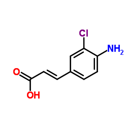 (E)-3-(4-amino-3-chloro-phenyl)prop-2-enoic acid结构式