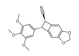 (1R,2S)-2-(3,4,5-Trimethoxy-phenyl)-1,2-dihydro-4,6-dioxa-cyclobuta[f]indene-1-carbonitrile Structure