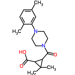 3-{[4-(2,5-Dimethylphenyl)-1-piperazinyl]carbonyl}-2,2-dimethylcyclopropanecarboxylic acid结构式