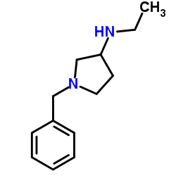 1-苄基-3-(乙氨基)吡咯烷结构式
